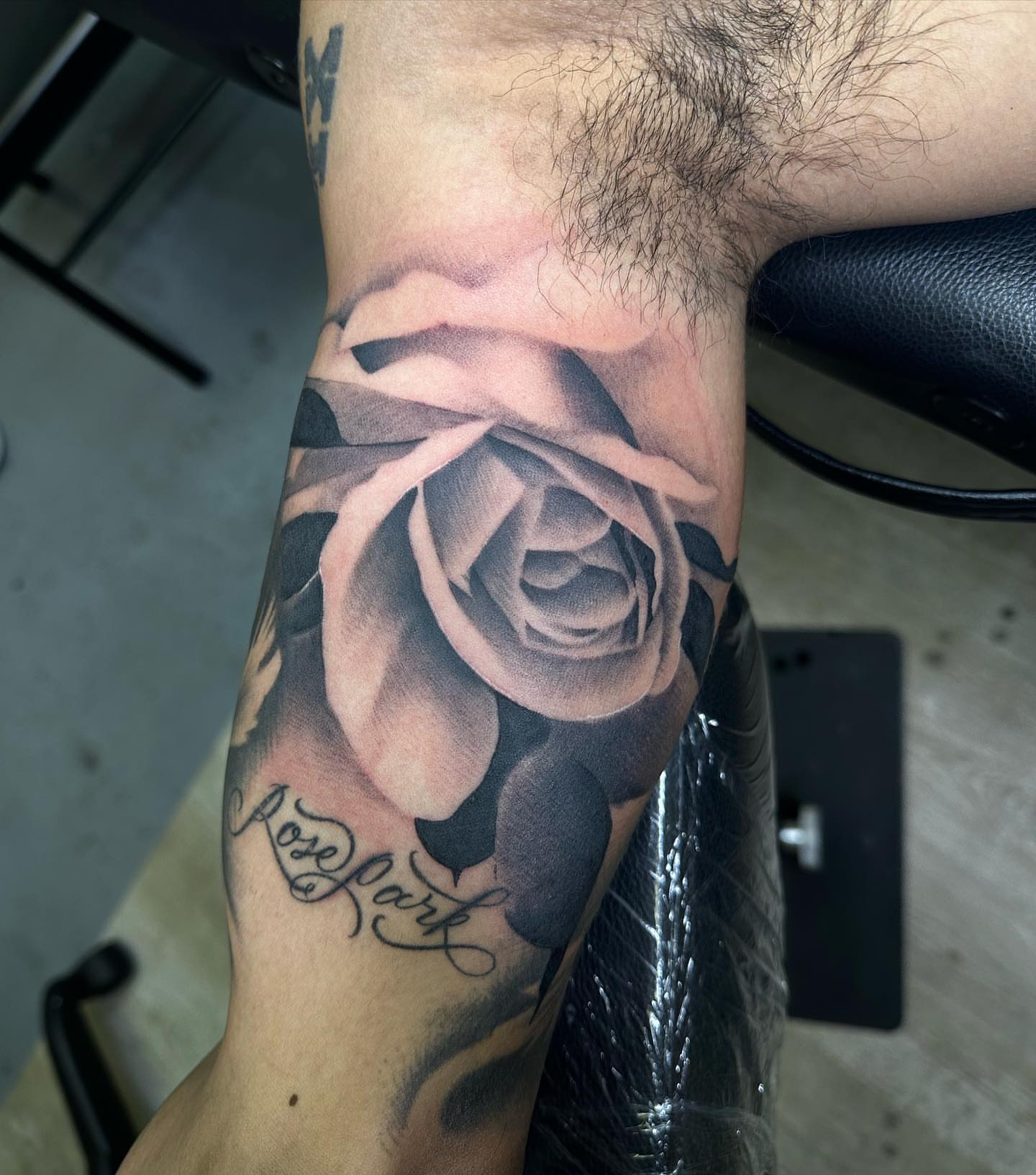 Rose realism tattoo on the forearm by Tattoosxjoseph