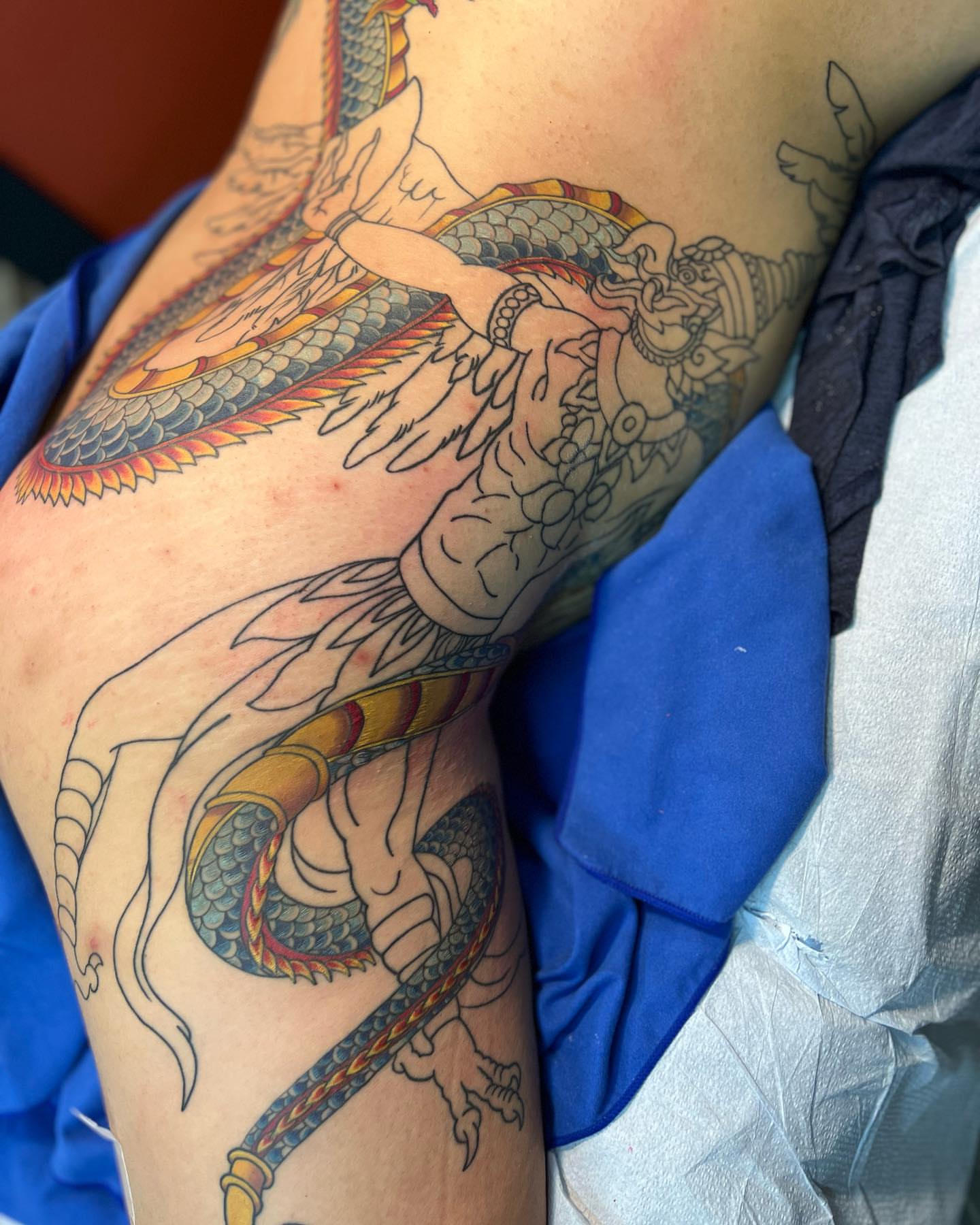 Tattoo by @mikeatidwell — american_traditional, dotwork