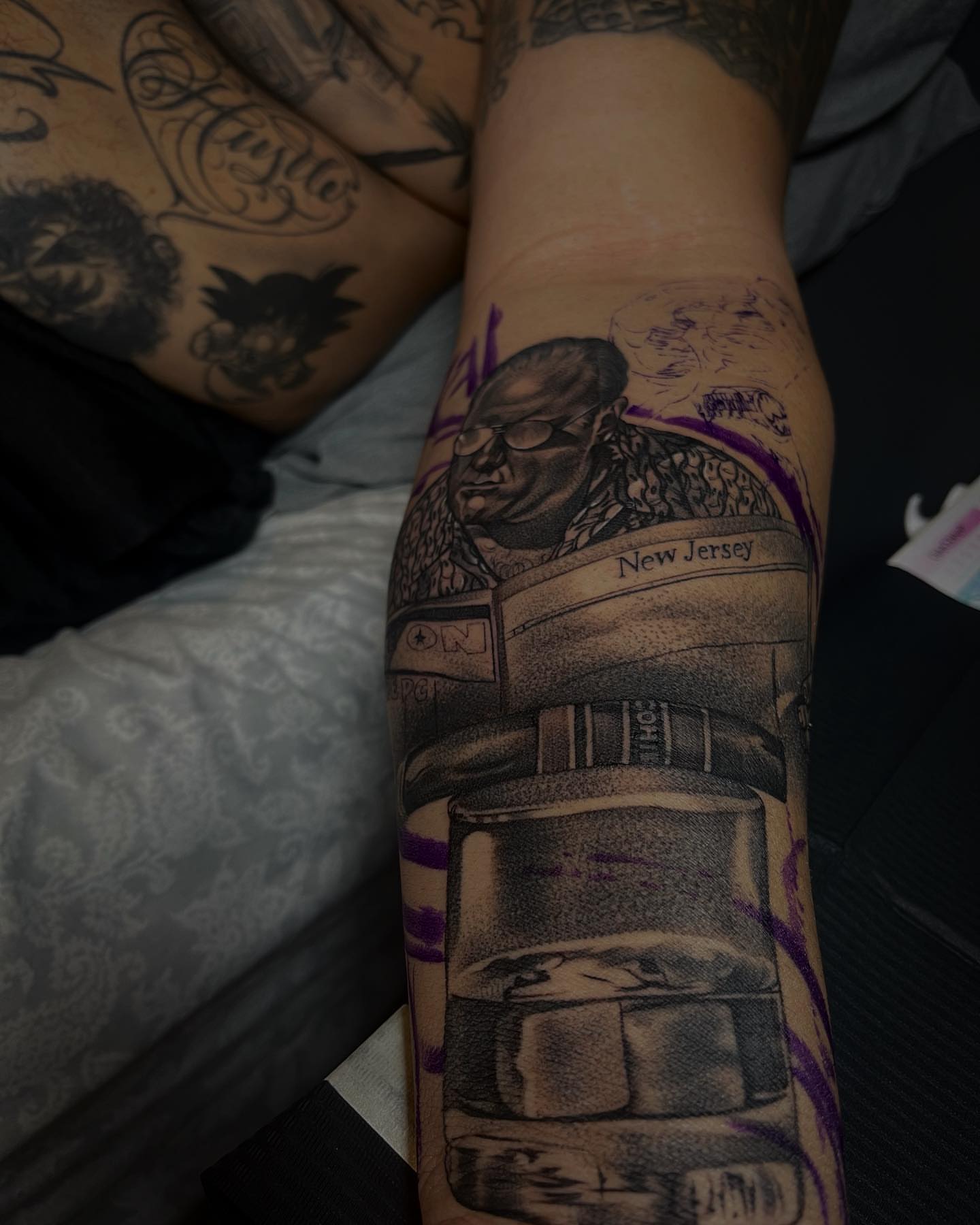 Truck driver dotwork tattoo on the forearm by Carla V