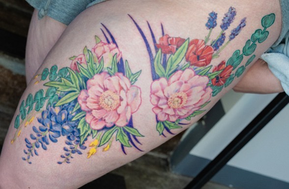 Tattoo by @rowanrhystattoo — watercolor