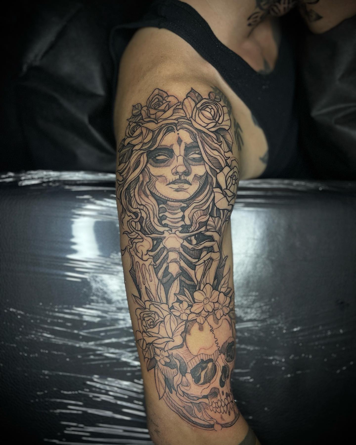 Tattoo by @inks.exoticc — black_and_grey, realism