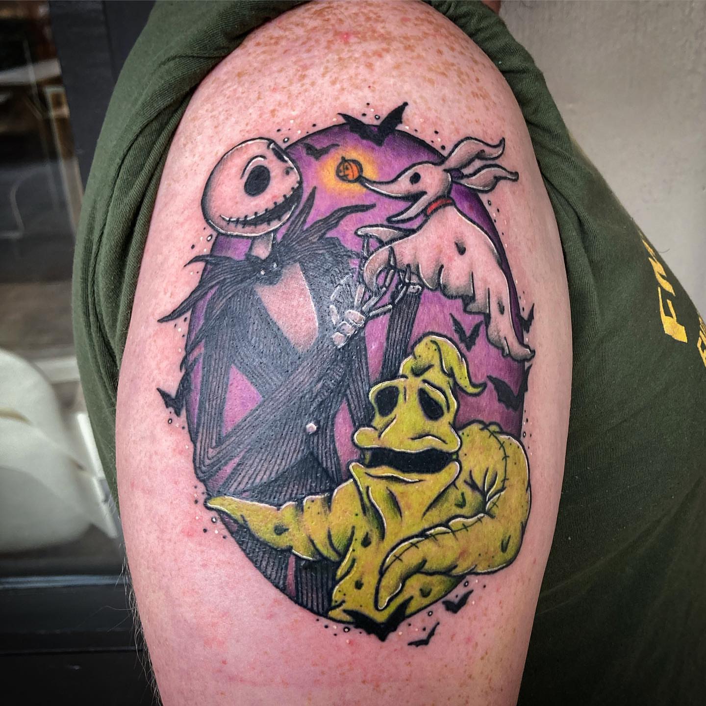 Jack Skellington and Zero dark realism tattoo on the shoulder by โจ๐๐๐ฑ๐ฑ๐ฌ๐ฌ๐ฐ ๐๐ถ ๐๐ฏ๐ฆ๐ซโจ