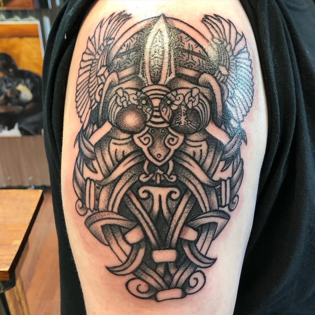 Tattoo by @james_sparkman_tattoos — black_and_grey, geometric