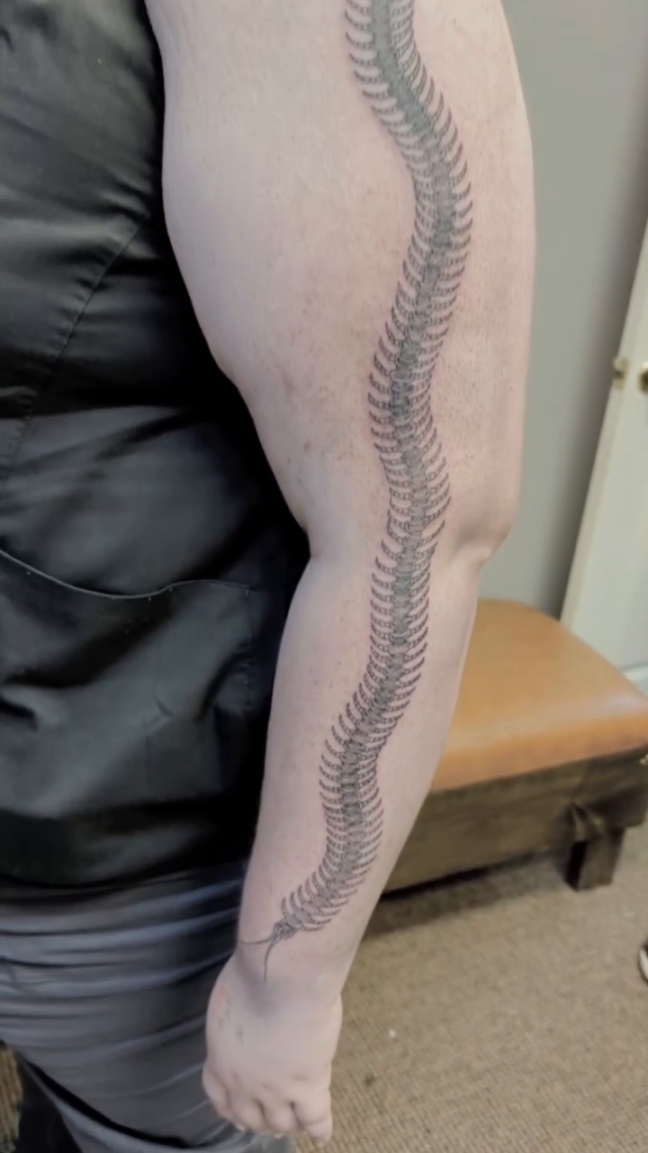 Snake skeleton realism tattoo by William Worley