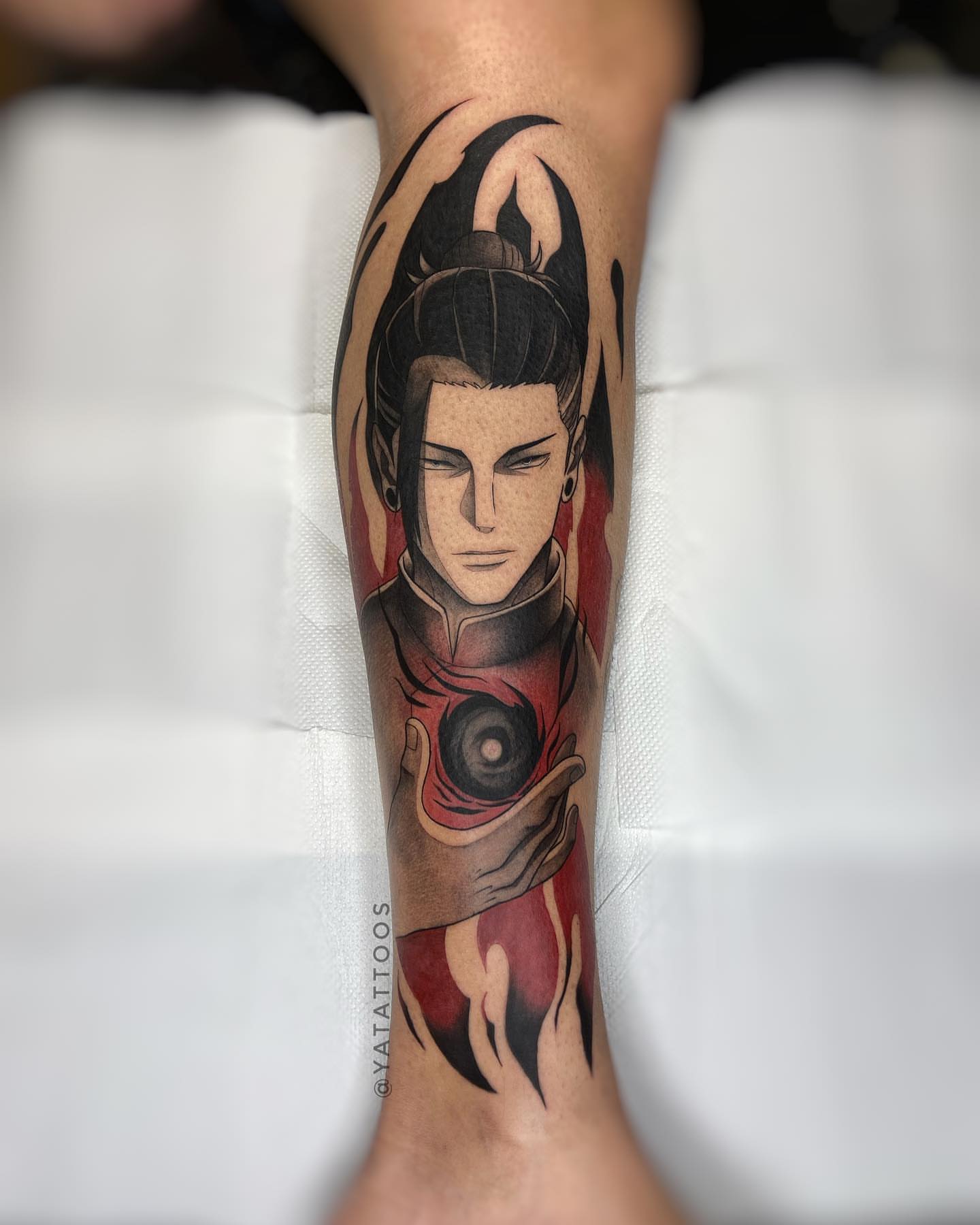 Avatar character anime tattoo on the forearm by Yasmin Almeida