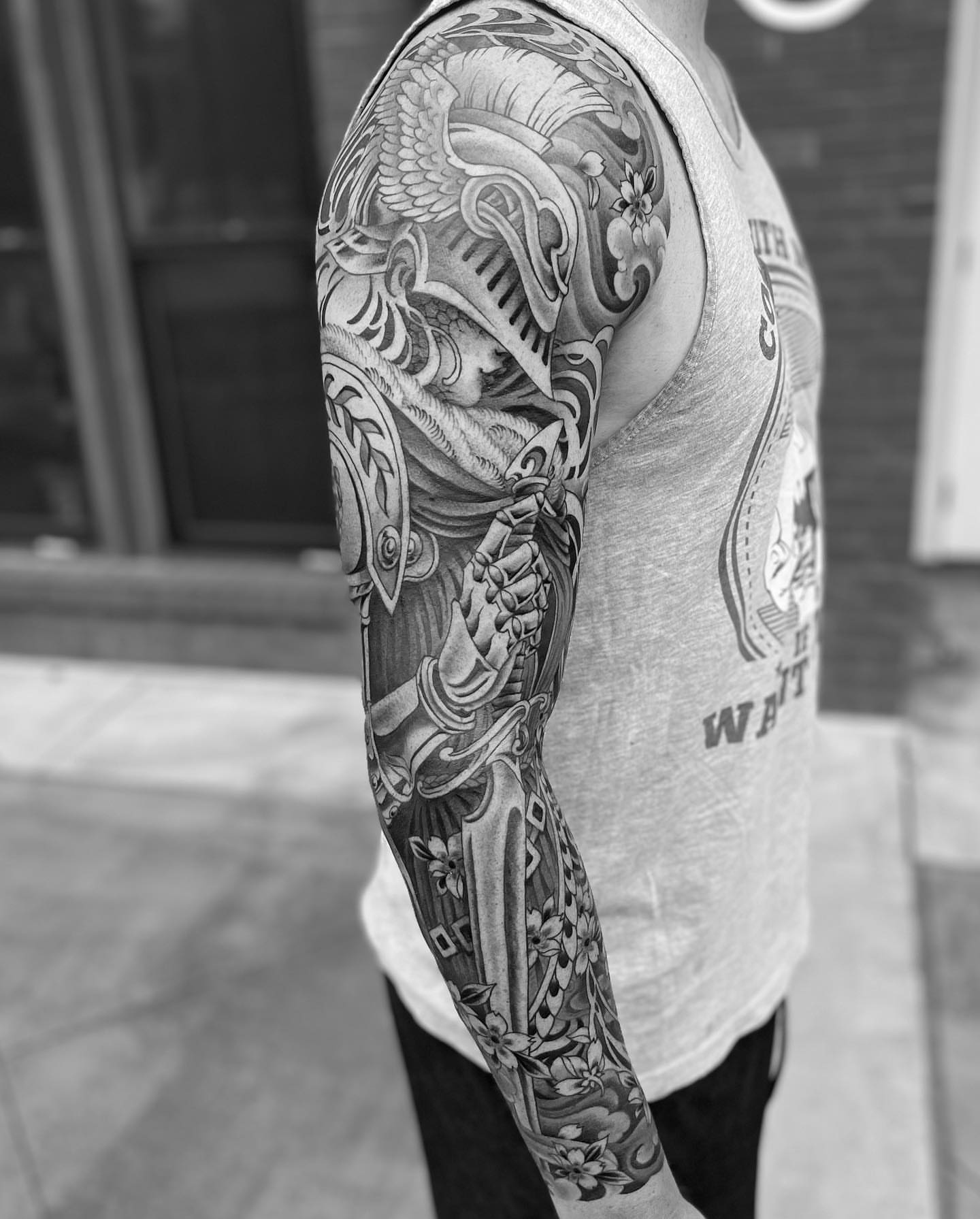 Tattoo by @nathanfitetattoos — japanese_irezumi, black_and_grey