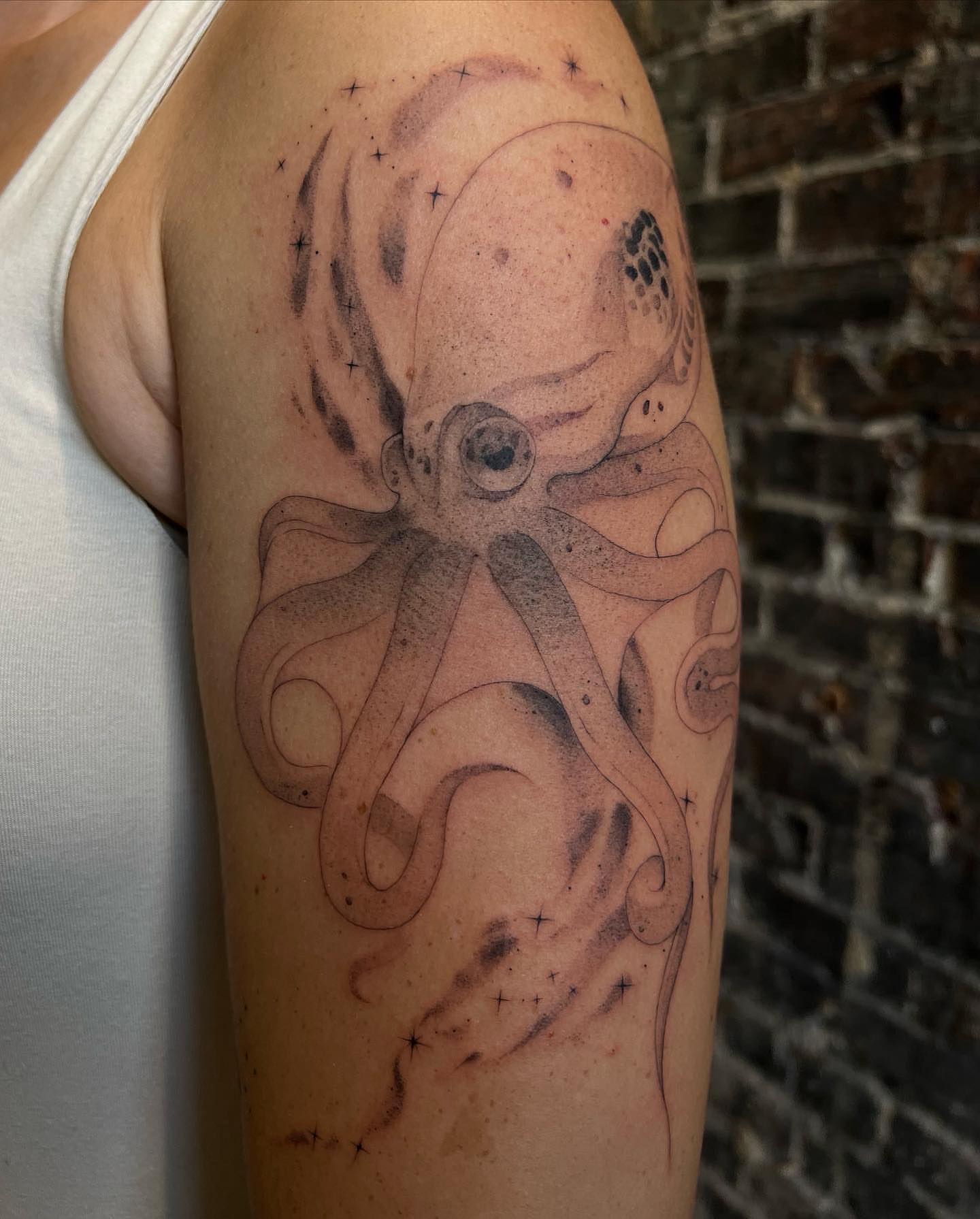 Tattoo by @cupidnegra — black_and_grey, realism