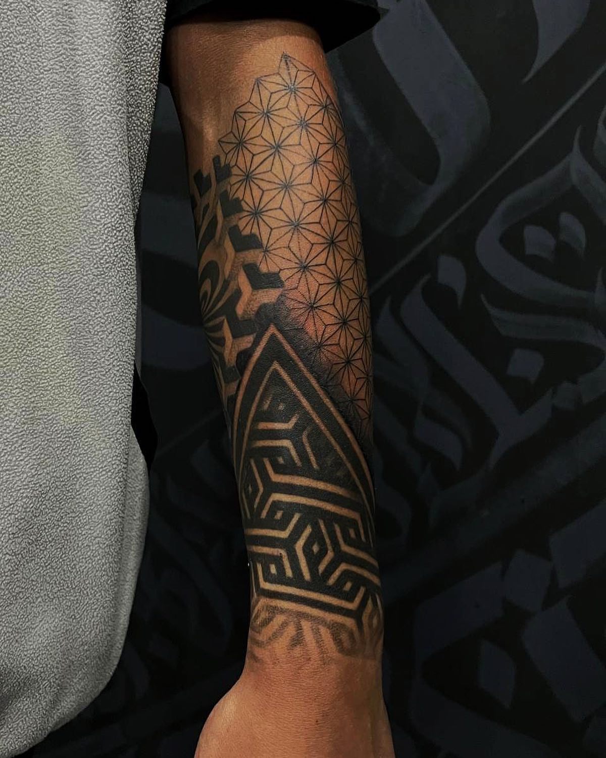 Geometric pattern geometric tattoo on the forearm by ππππππ