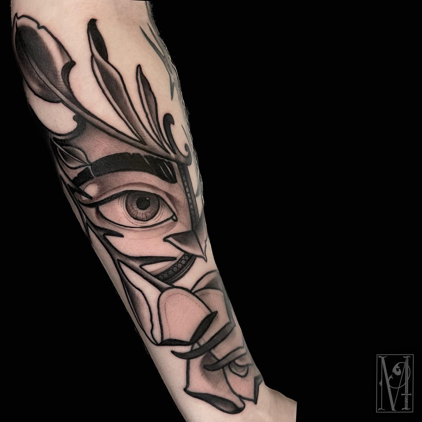 Tattoo by @doublescribbles — black_and_grey, realism