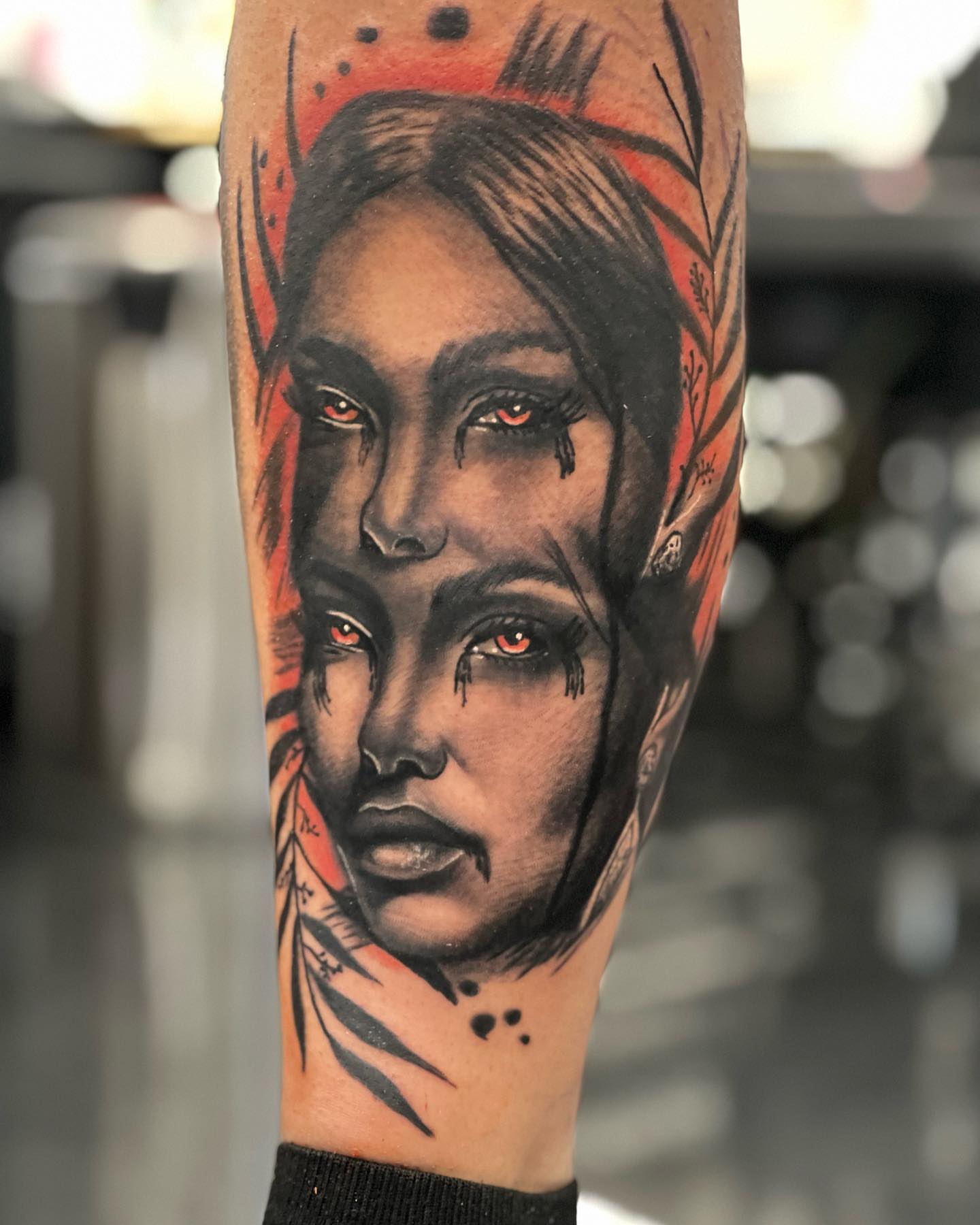 Woman's face realism tattoo on the forearm by 🔥Austin Burke 🔥TATTOO ARTIST
