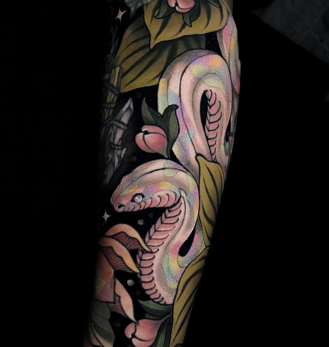 Tattoo work at Hocus Poke-Us Tattoo Convention 2026