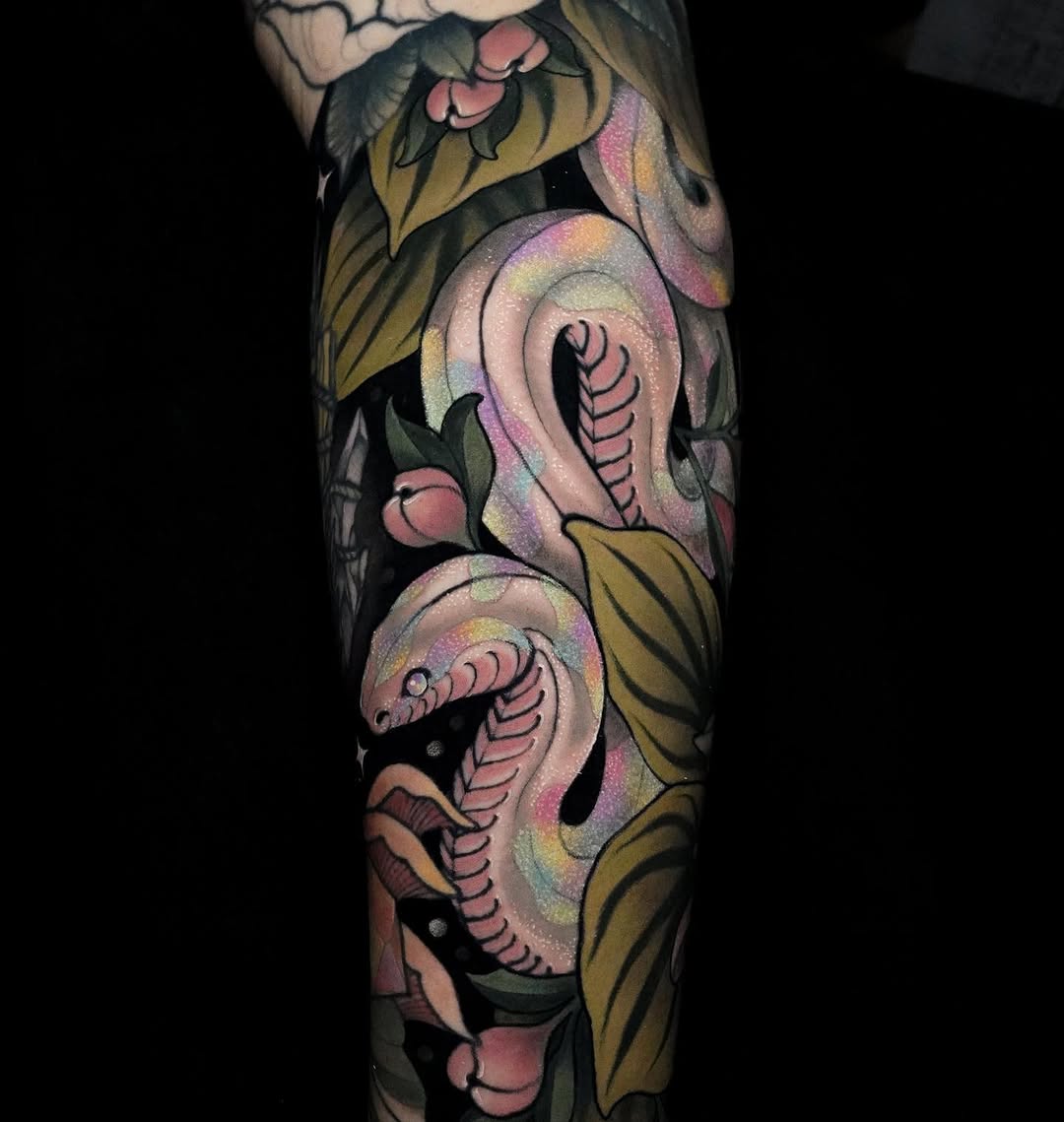 Tattoo work at Hocus Poke-Us Tattoo Convention 2026