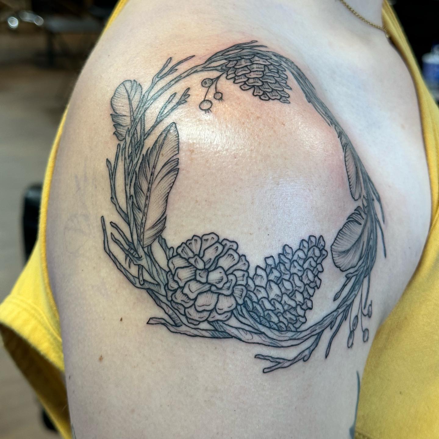 Tattoo by @kmarsdentattoos — black_and_grey, realism