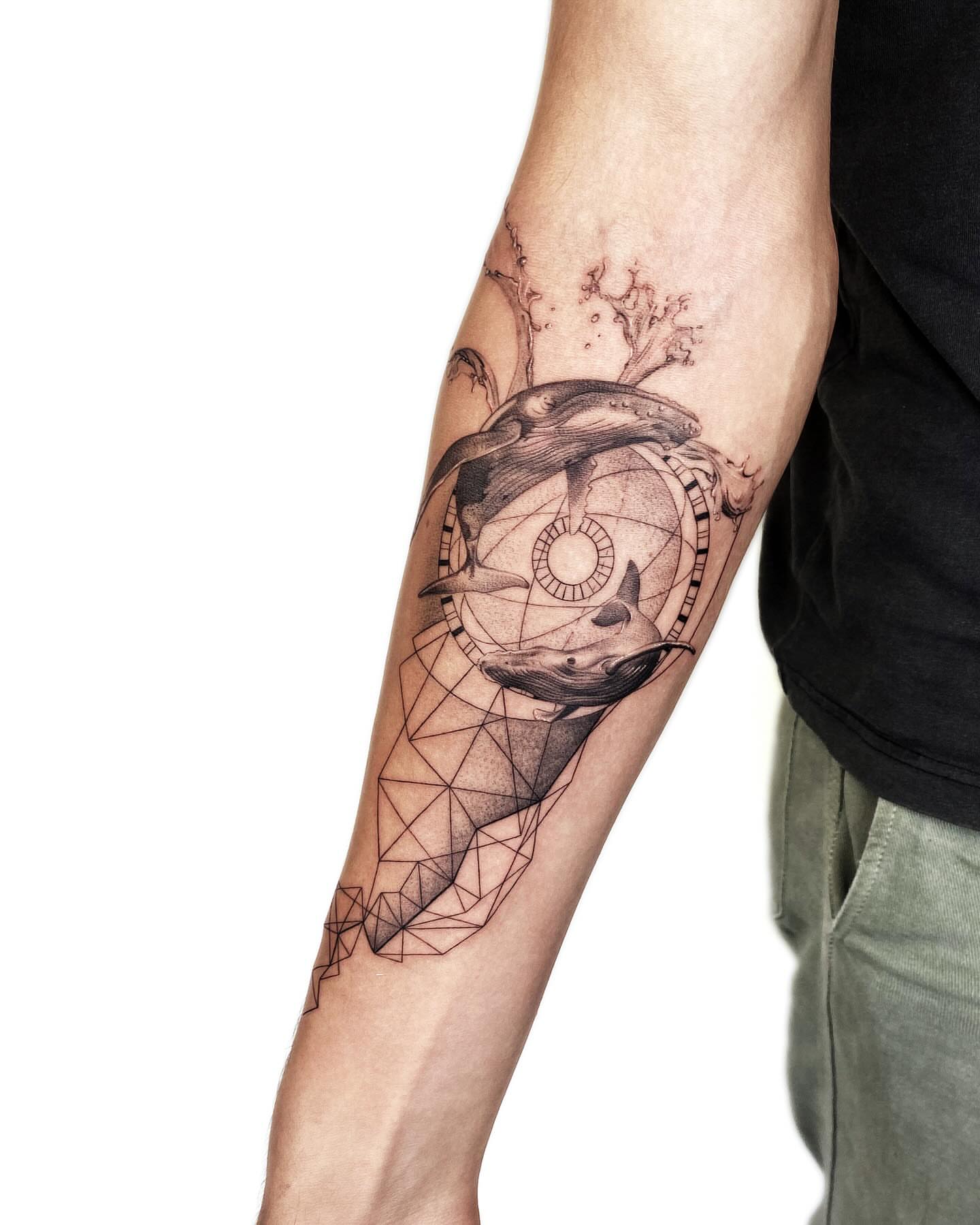 Tattoo by @alices_tattoo — geometric, black_and_grey