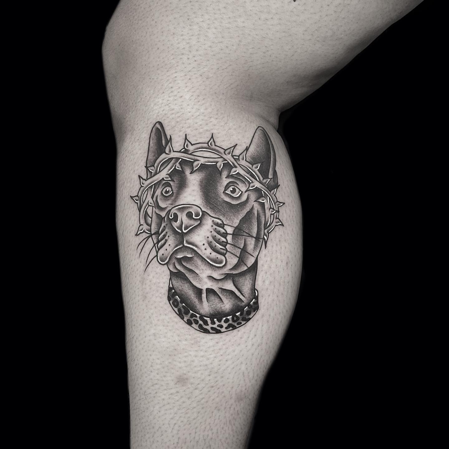Tattoo by @wizdtattoo — black_and_grey, geometric