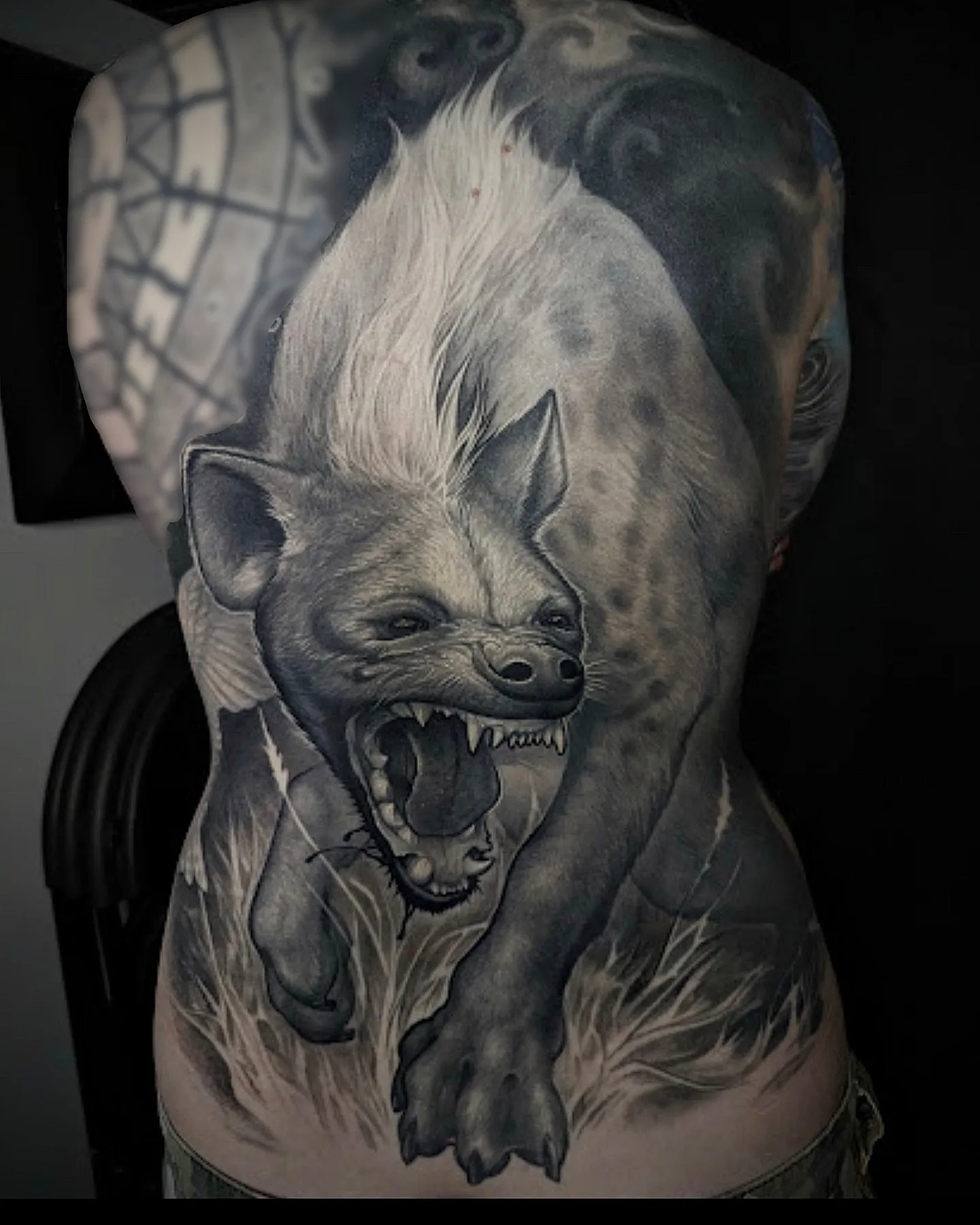 Hyena realism tattoo by Matt Driscoll