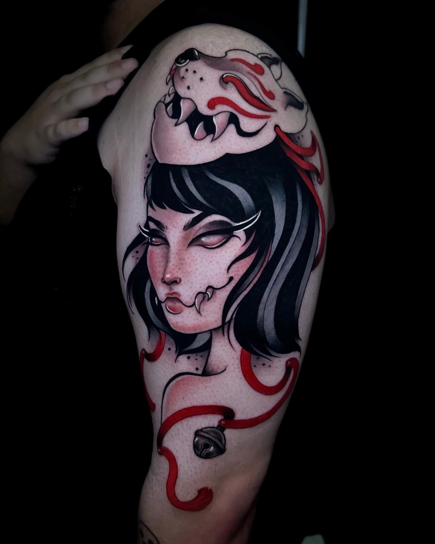 Tattoo by @copperbunnyink — dotwork, realism