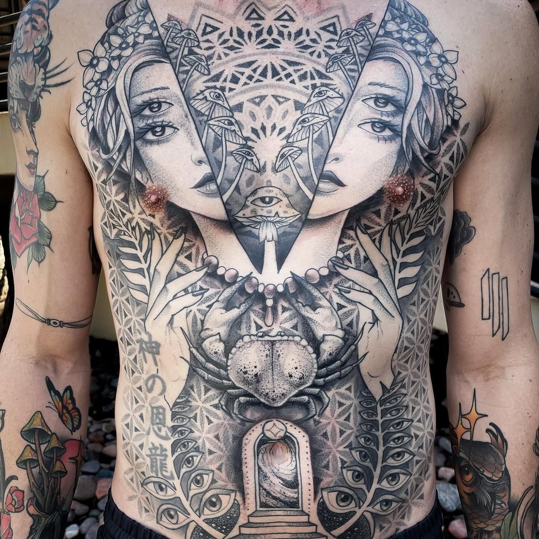 Tattoo by @devzdude — black_and_grey, geometric