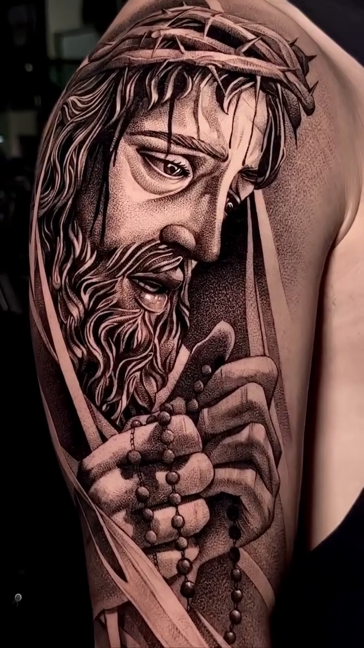Tattoo by @_escobart — realism, black_and_grey