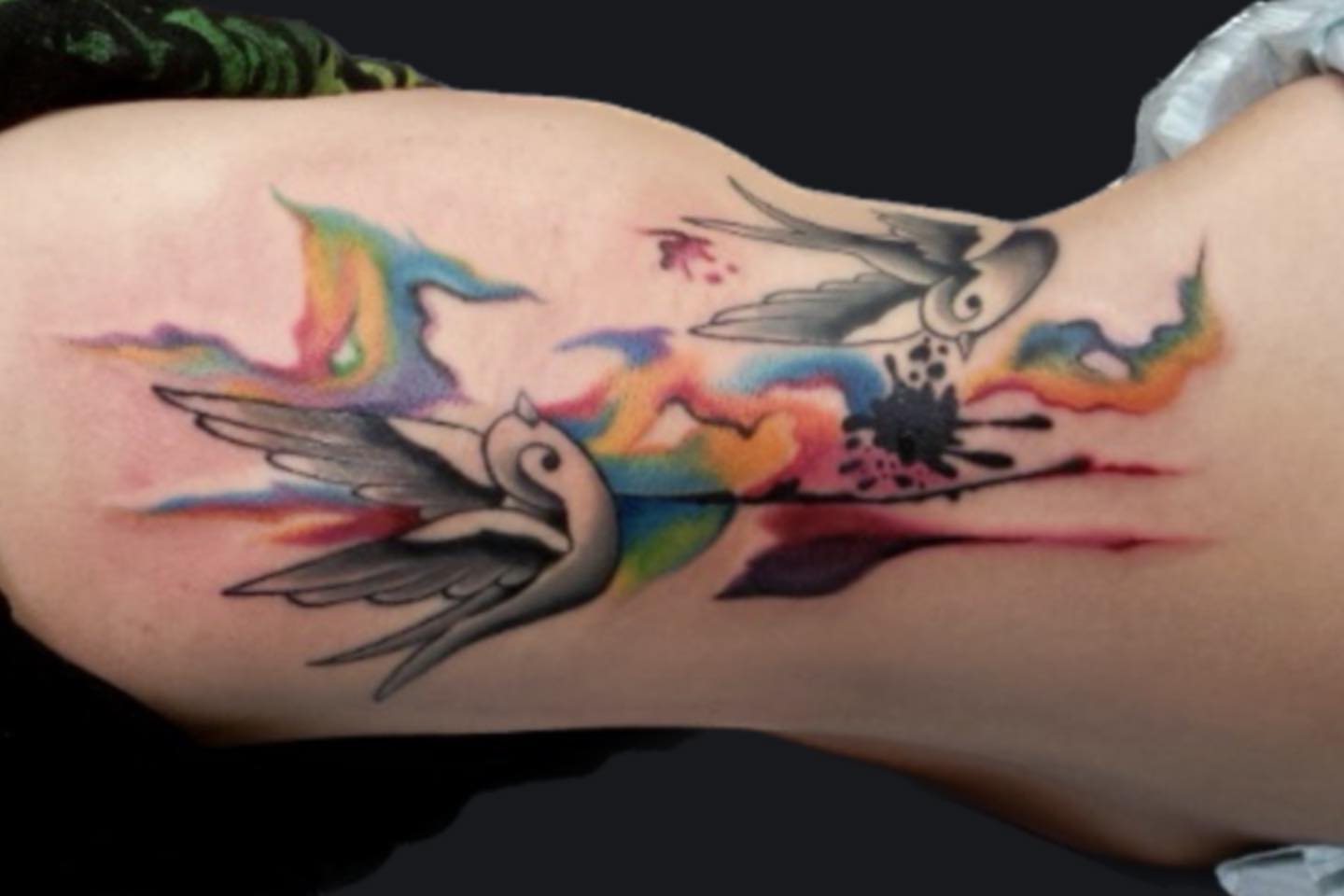 Tattoo by @alextattoos — watercolor, new_school
