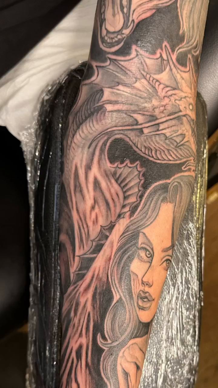 Tattoo by @langley_osborn — realism, black_and_grey