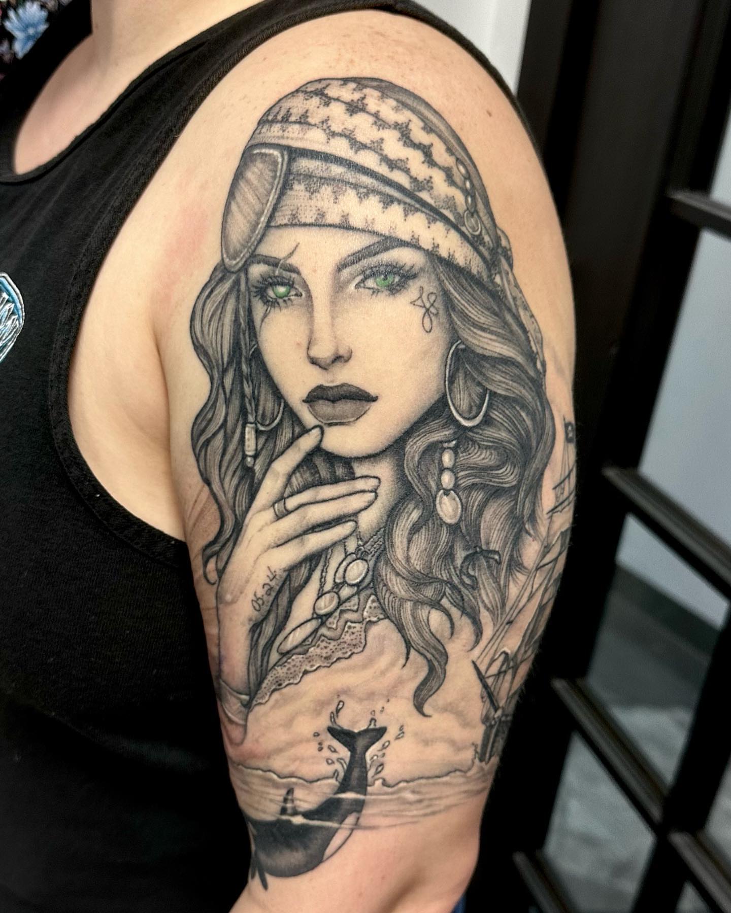 Tattoo by @kate.a.darling — realism, black_and_grey