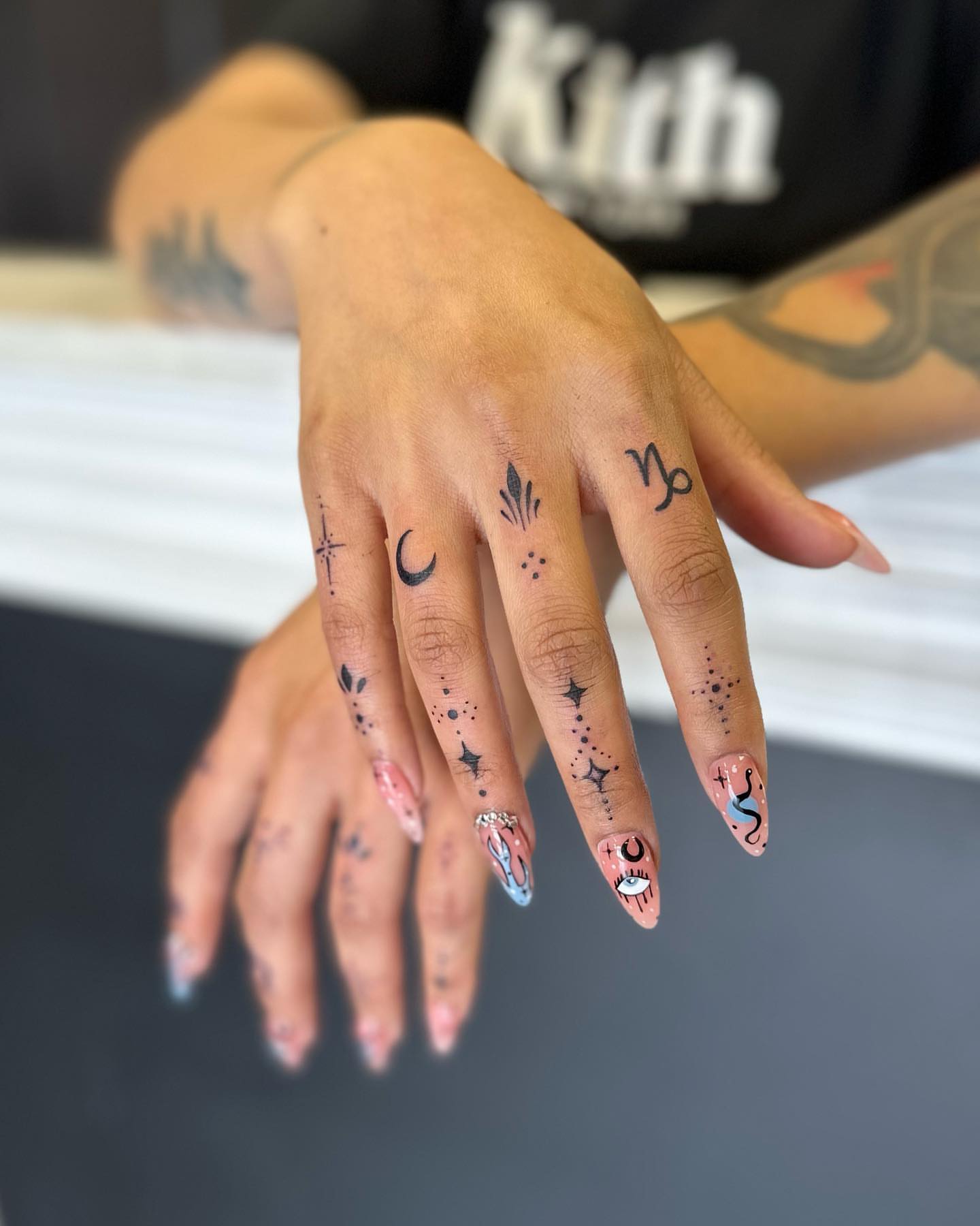 Finger tattoos dotwork tattoo on the hand by 𝕵𝖊𝖘𝖘𝖆 𝕭𝖎𝖌𝖊𝖑𝖔𝖜, Harrison, New Jersey