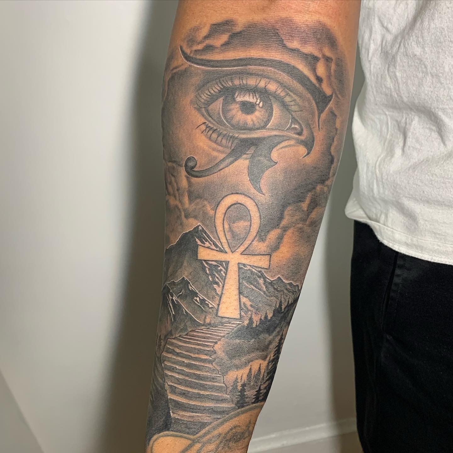 Tattoo by @sayanatattoos — black_and_grey, realism