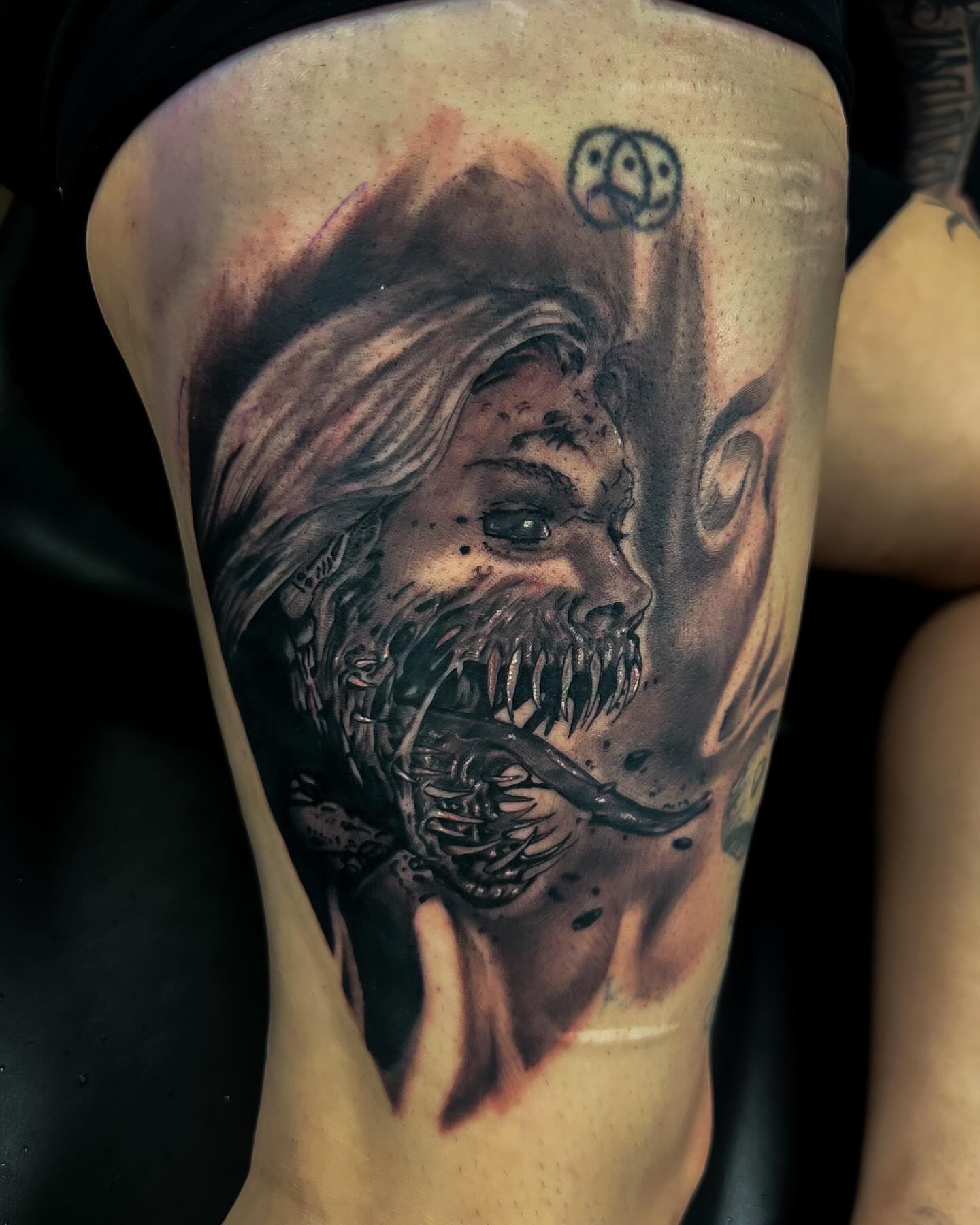 Tattoo by @guzman_tattoo_ — dark_realism, black_and_grey