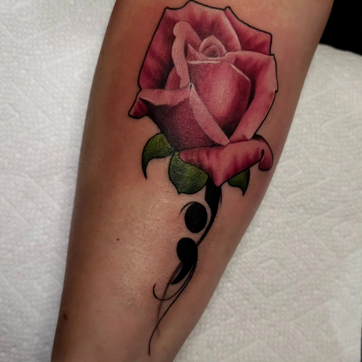 Rose realism tattoo on the forearm by Gabrielle Nicole Soucie