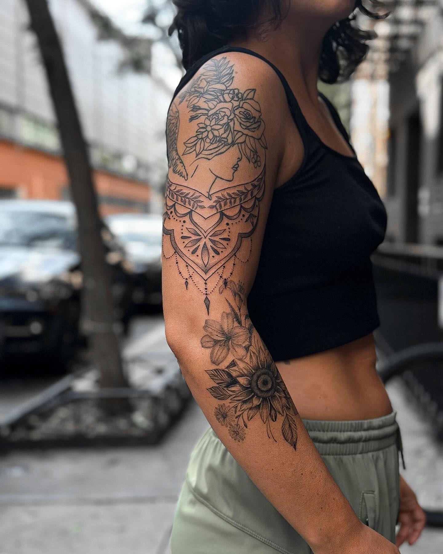 Tattoo by @romanostattoo — black_and_grey, geometric