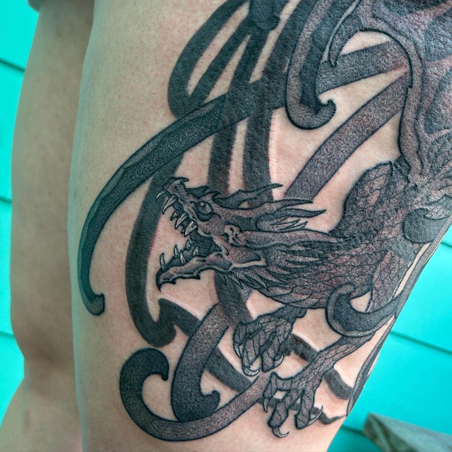 Tattoo by @catzilla_tattoos — black_and_grey
