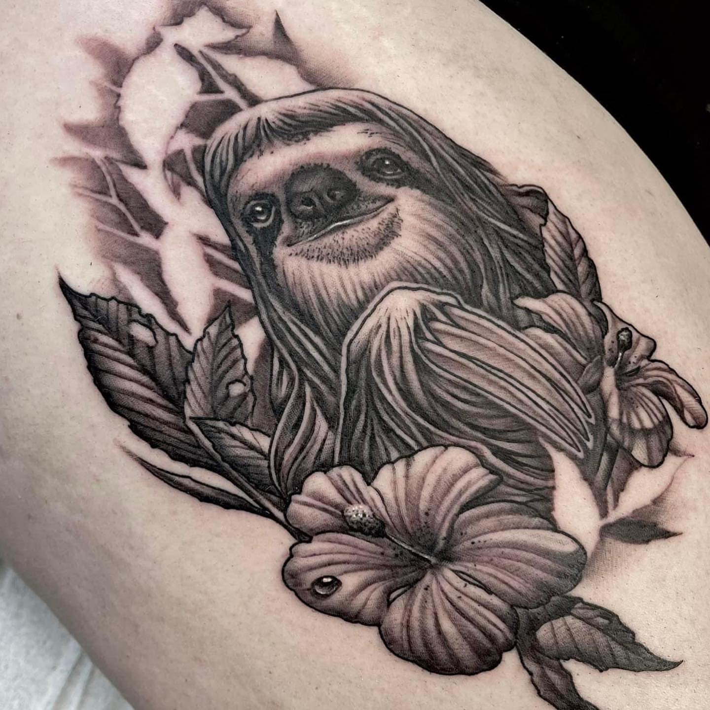 Tattoo by @alexrockoff — black_and_grey, realism