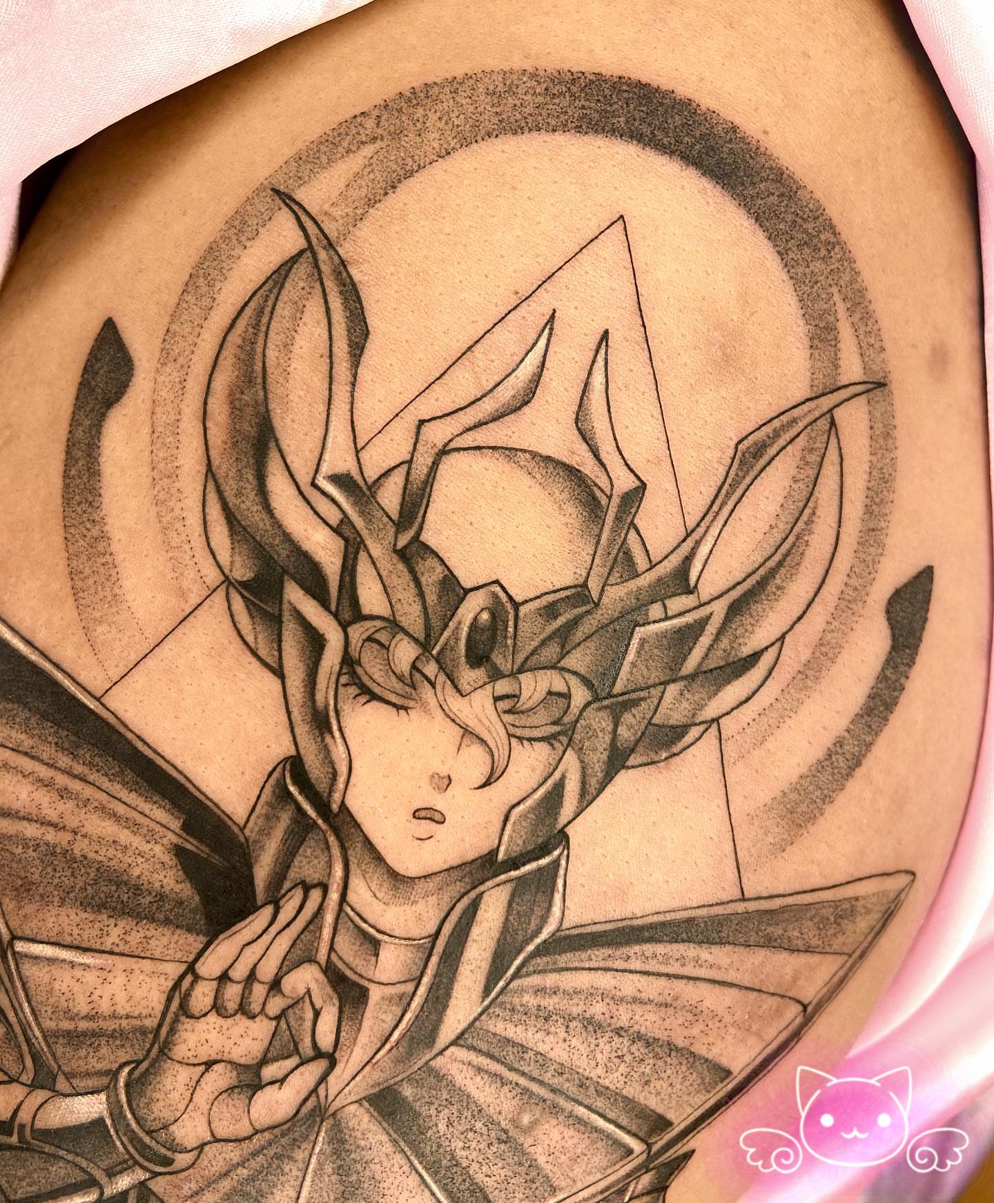 Anime character anime tattoo on the torso by Maria Camila yepes, Bogotá, Bogotá, Distrito Capital