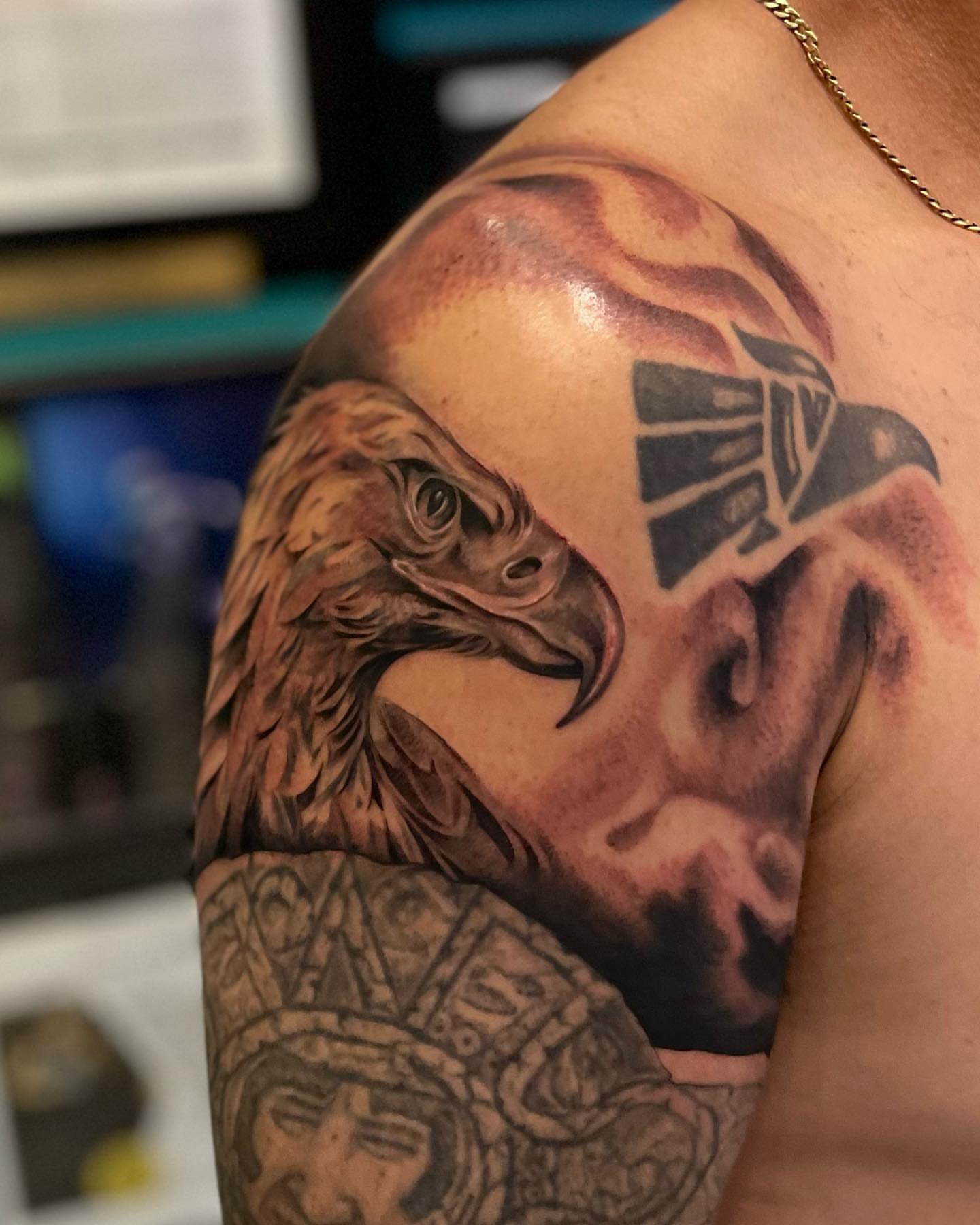 Tattoo by @joshcustomart — realism, black_and_grey