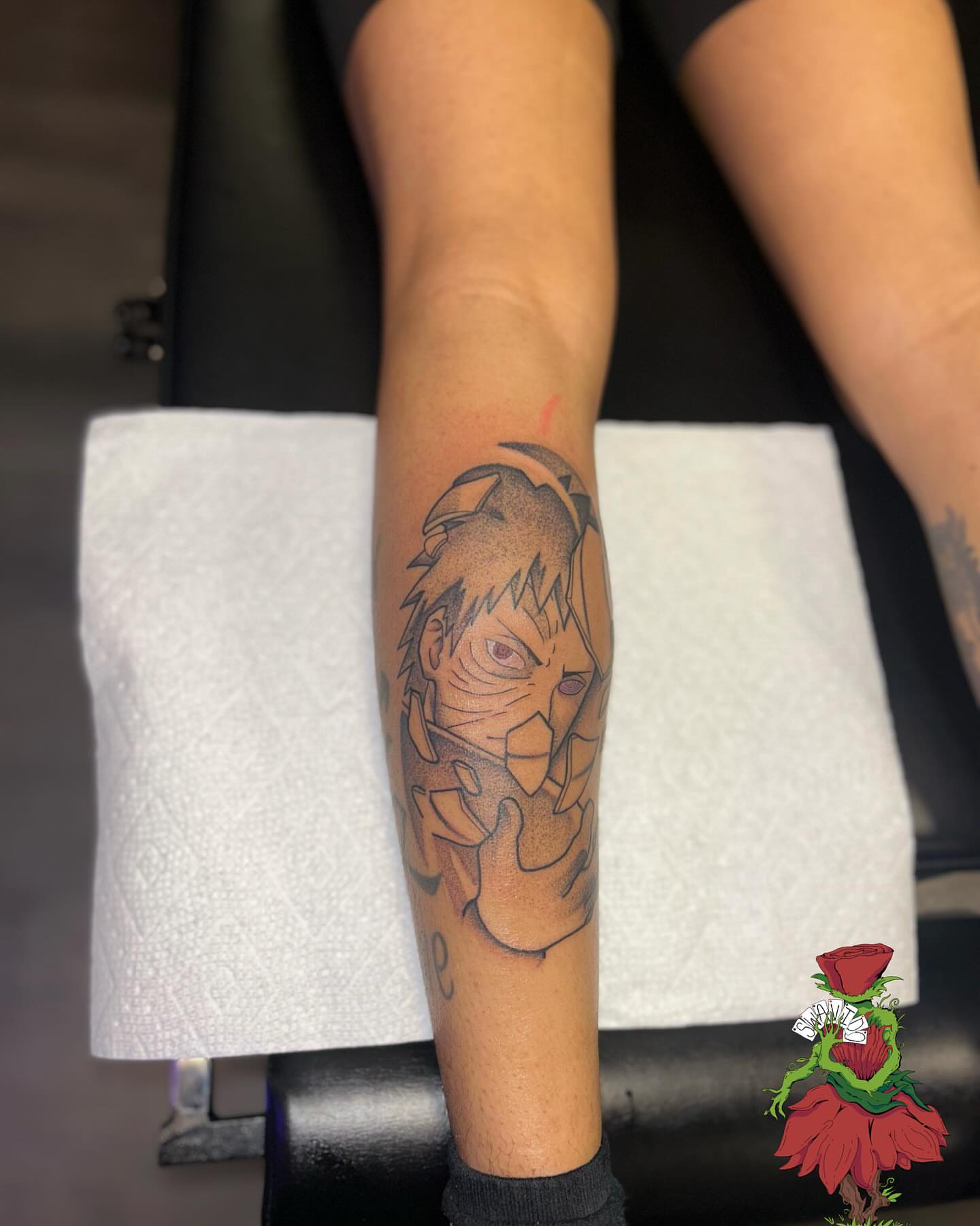 Anime character anime tattoo on the forearm by Marques Neal