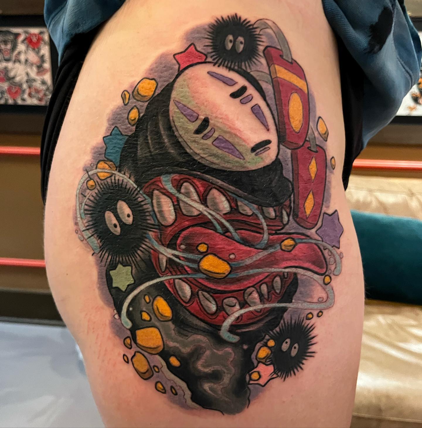 Tattoo by @erickcampion — anime, dotwork