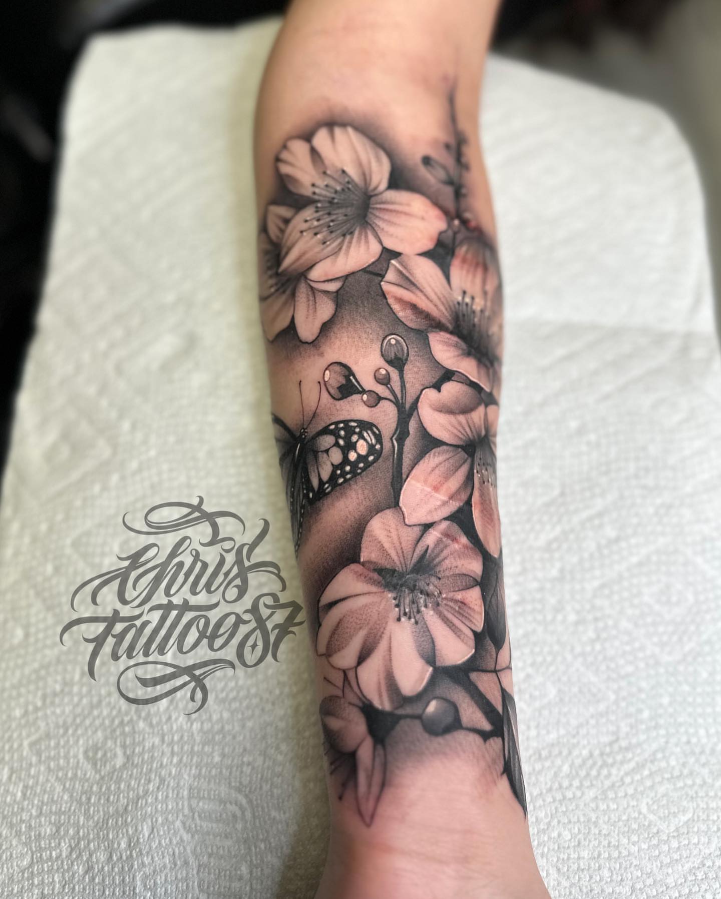 Tattoo by @chris_tattoo87 β realism, black_and_grey