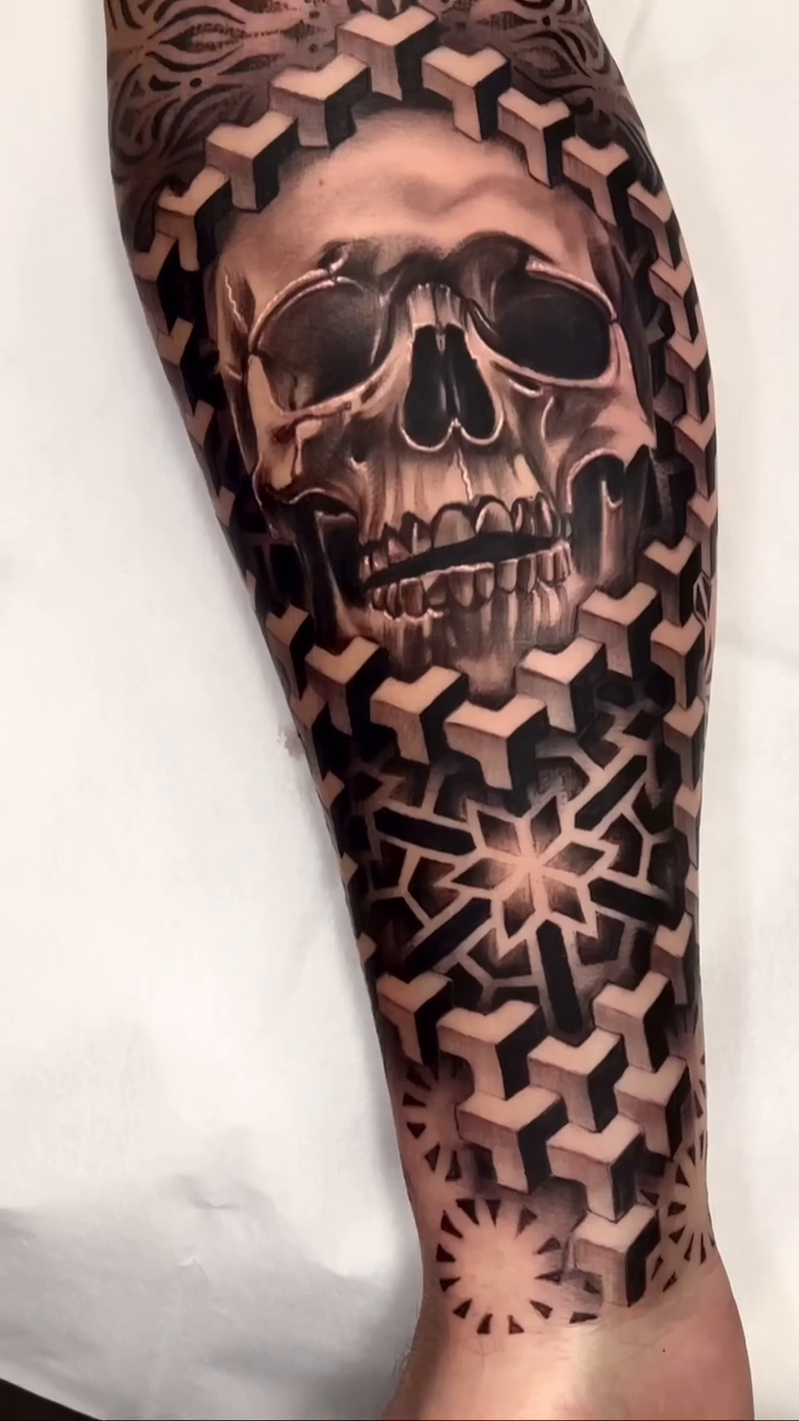 Tattoo by @ryanjenkinstattoo — realism, geometric