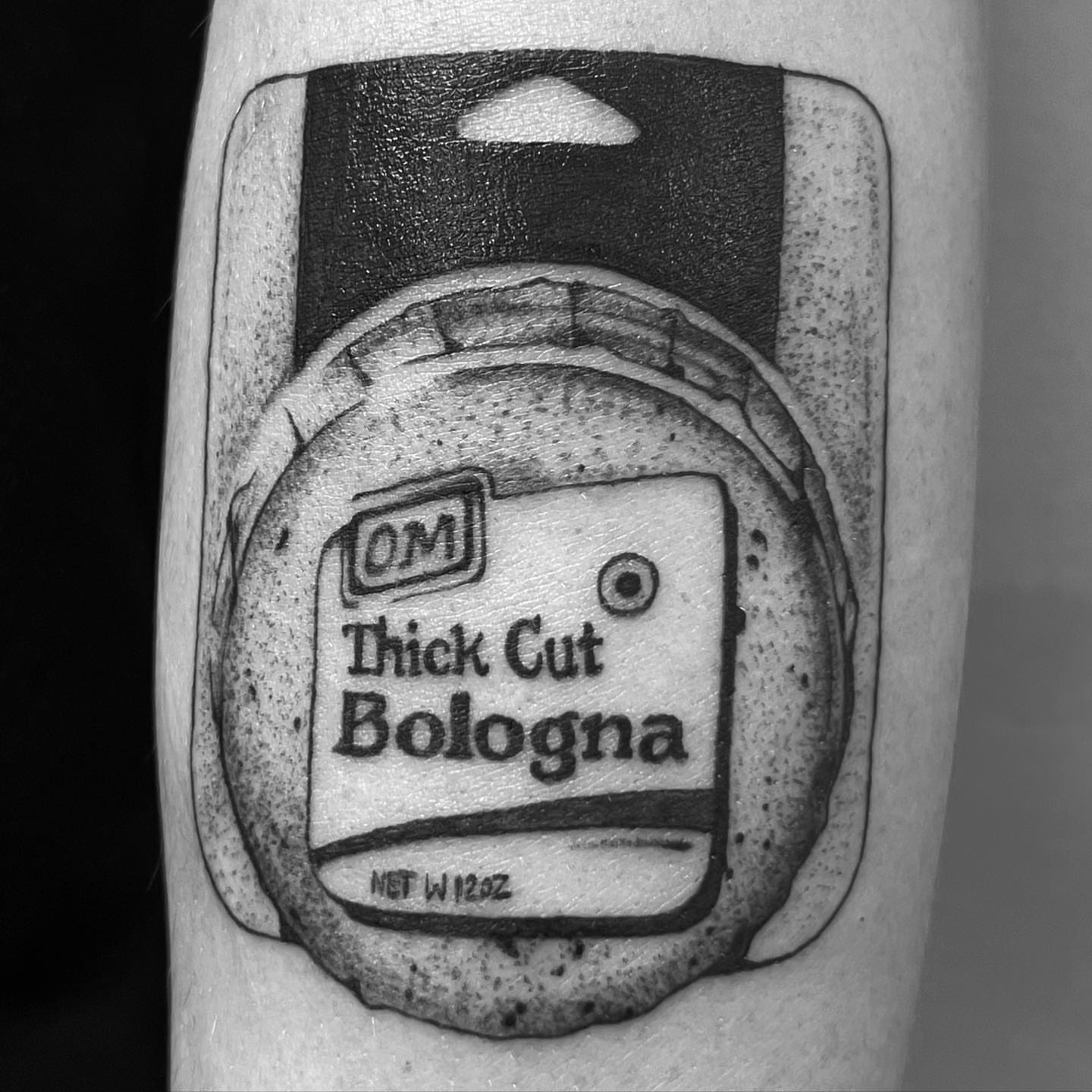 Thick cut bologna black and grey tattoo on the forearm by βΏ π’πͺπΆπͺπ·π½π±πͺ ππͺπ βΏ