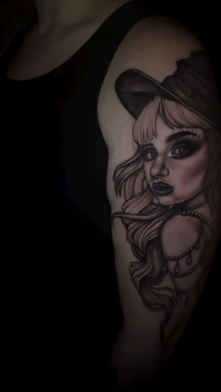 Witch portrait realism tattoo by 𝕸𝖊𝖌𝖆𝖓 𝕮𝖍𝖊𝖛𝖆𝖙𝖊𝖜𝖆🦇 Brooklyn Tattoo Artist