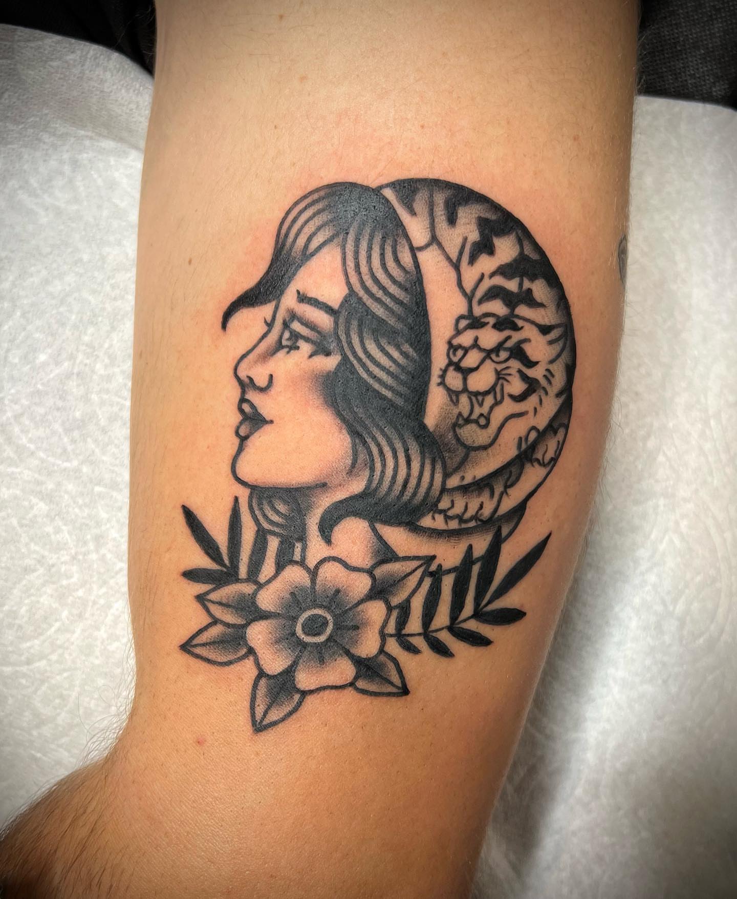Tattoo by @jolieetattoo — american_traditional, black_and_grey