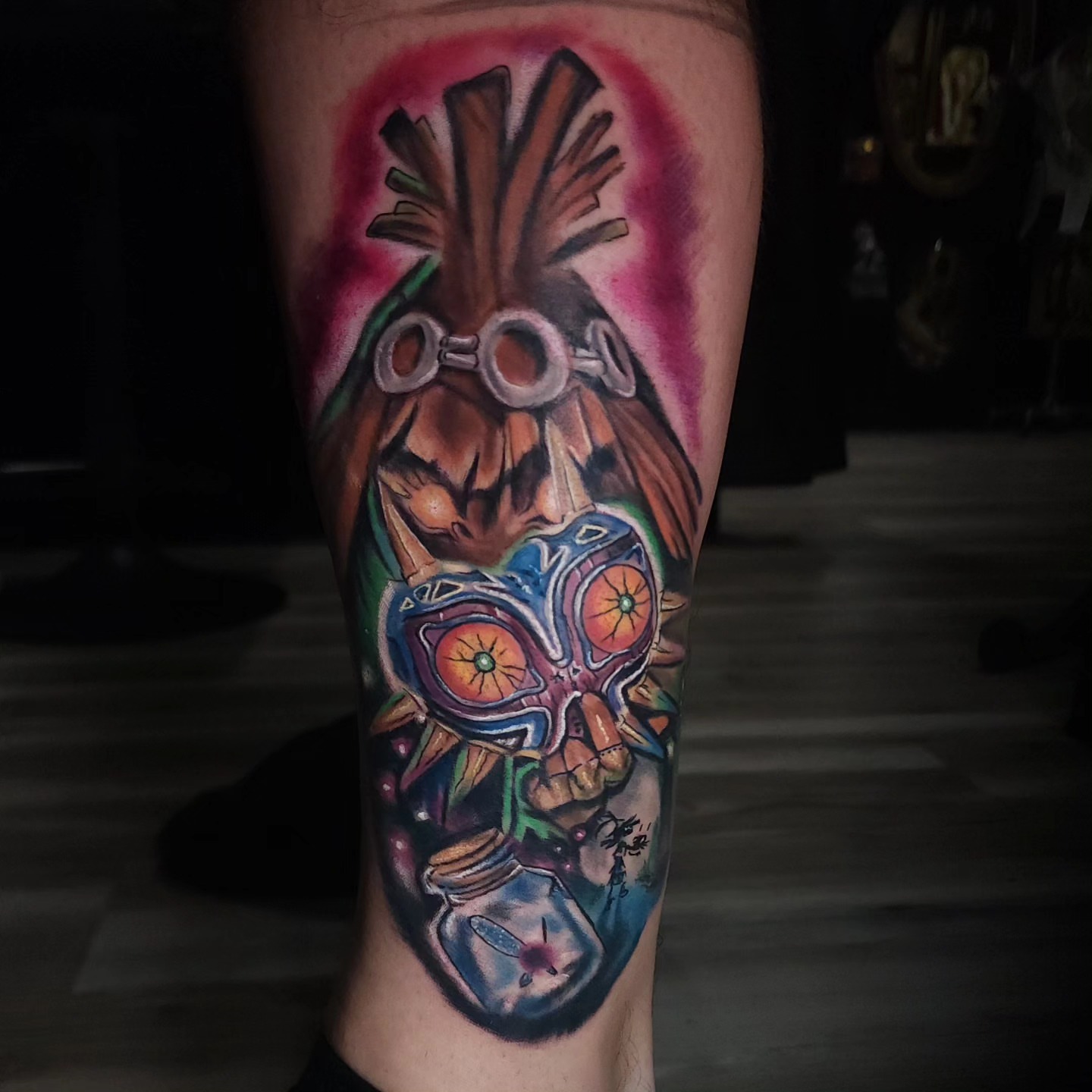 Majora's Mask new school tattoo on the forearm by Color Realism Tattoos - Metro Detroit