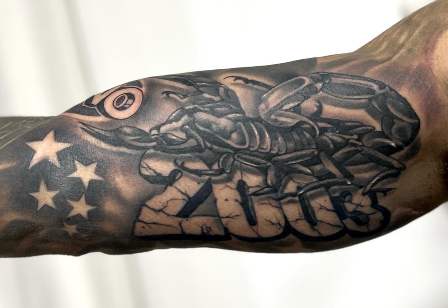 Tattoo by @leftycolbert_official — black_and_grey