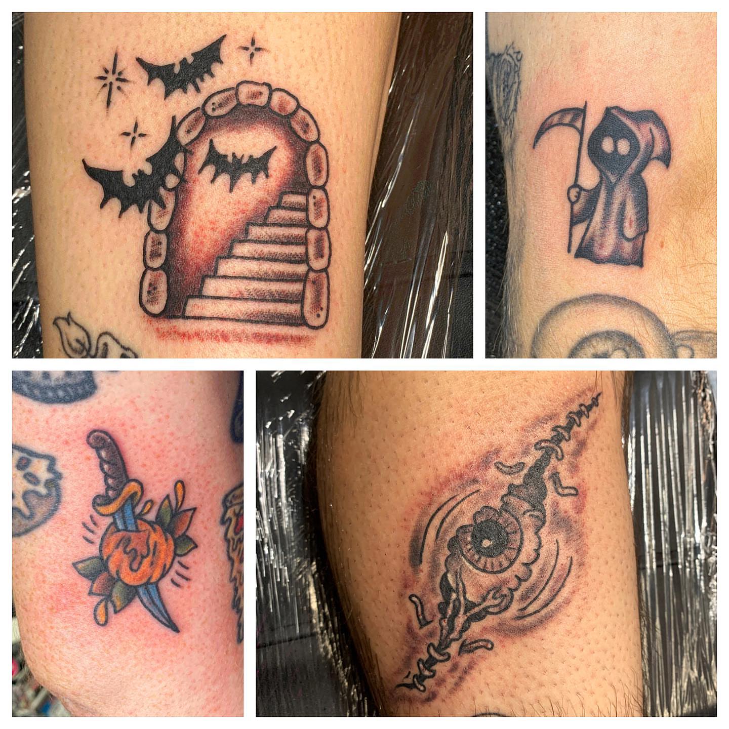 Graveyard entrance American traditional tattoo on the forearm by ✞ Keath Supsic ✞