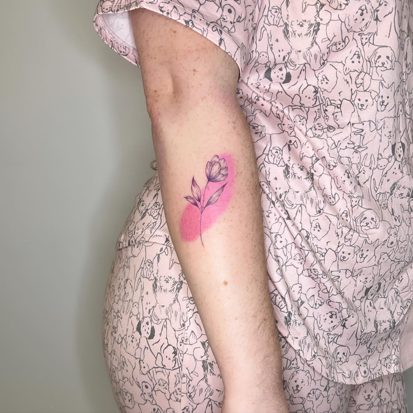 Flower dotwork tattoo on the forearm by Seraphim