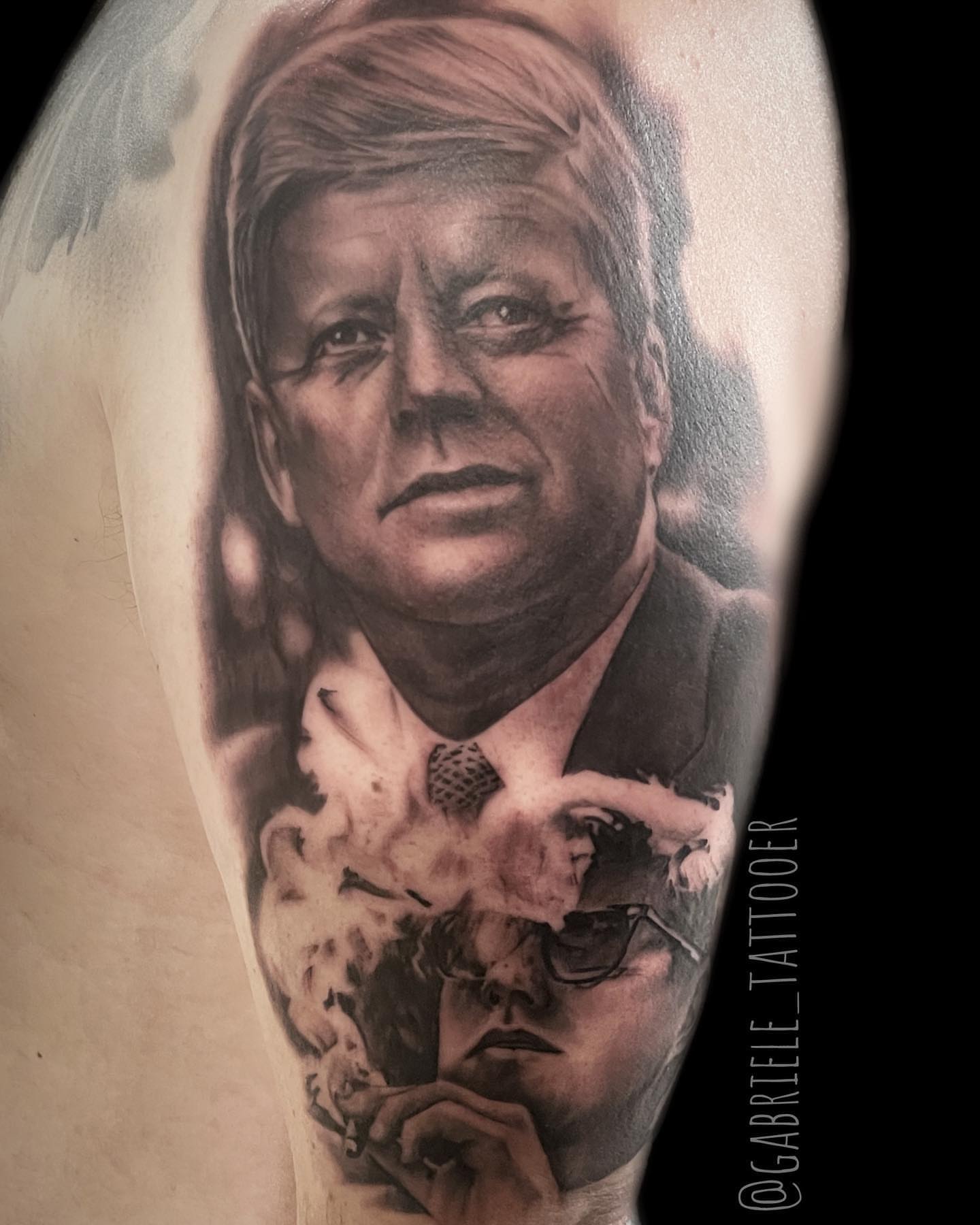 Portrait realism tattoo on the forearm by GABRIELExTATTOOS