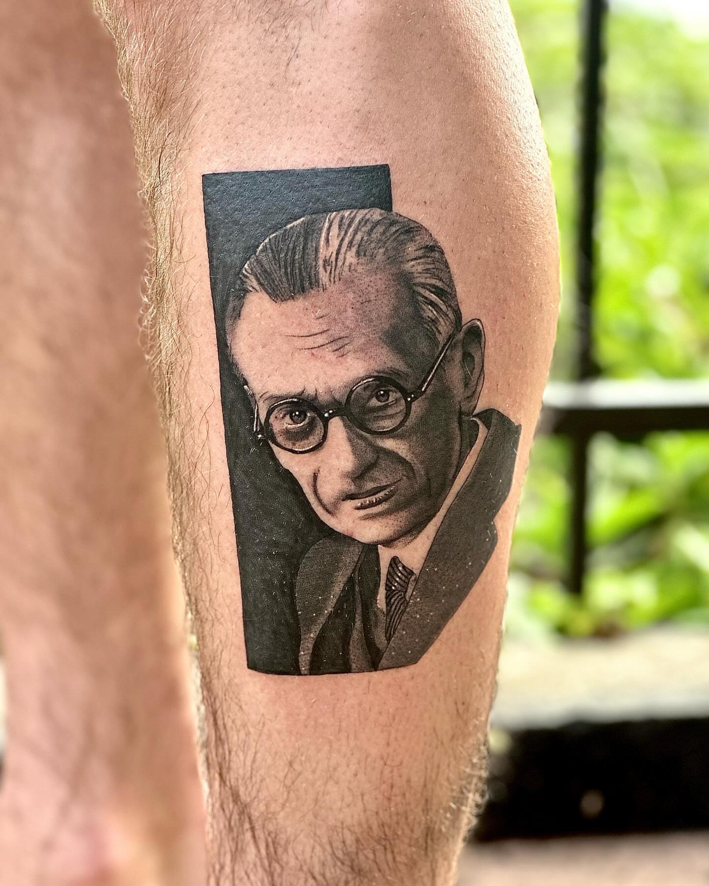 Portrait realism tattoo on the forearm by Fine line tattoo San Diego, San Diego, California