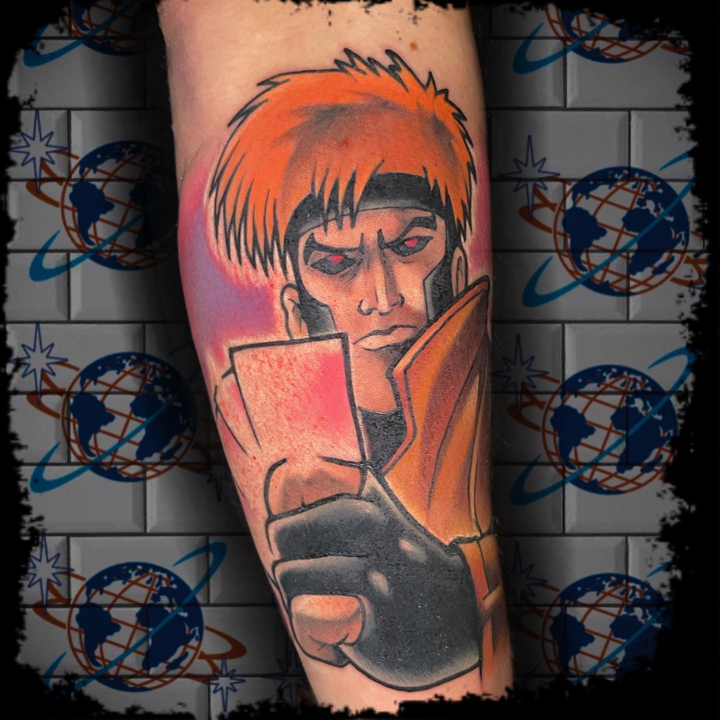 Anime character anime tattoo on the forearm by Antonio DeCaro