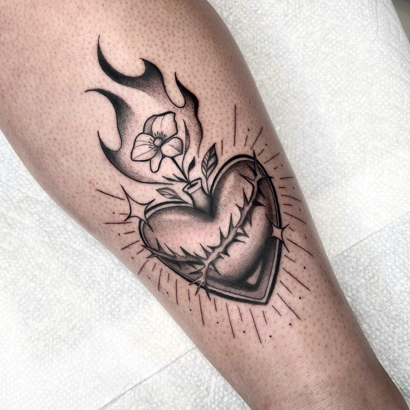 Tattoo by @dannonphantom — black_and_grey, dotwork